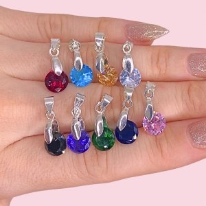 Dije redondo chico 8mm Laminado X6 de plata 925